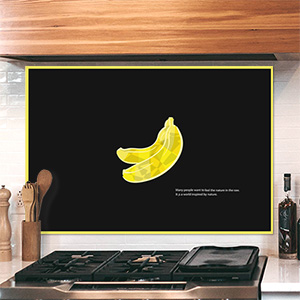 다모아트 주방아트보드 집들이 선물로 좋은 주방인테리어소품 아트글라스-바나나