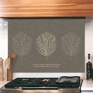 다모아트 주방아트보드 집들이 선물로 좋은 주방인테리어소품 아트글라스-심플나뭇잎(블랙)