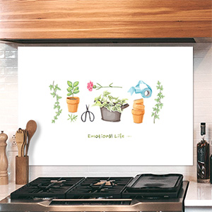 다모아트 주방아트보드 집들이 선물로 좋은 주방인테리어소품 아트글라스-화분01